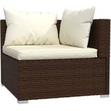 VidaXL 4-Delige Loungeset met Kussens - Poly Rattan Bruin