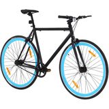 vidaXL Fiets met vaste versnelling 700 c 55 cm zwart en blauw