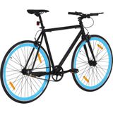 vidaXL Fiets met vaste versnelling 700 c 55 cm zwart en blauw