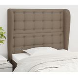 vidaXL Hoofdbord met randen 103x23x118/128 cm stof taupe