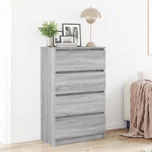 vidaXL Dressoir 60x35x98,5 cm bewerkt hout grijs sonoma eikenkleurig
