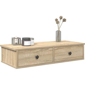 vidaXL Wandschap met lades 80x31x17 cm bewerkt hout sonoma eikenkleur