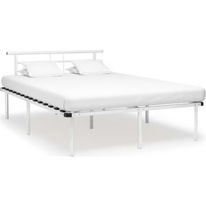vidaXL Bedframe metaal wit 160x200 cm