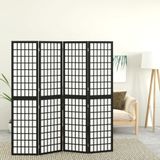 vidaXL-Kamerscherm-inklapbaar-4-panelen-Japanse-stijl-160x170-cm-zwart