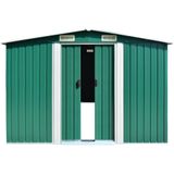 VidaXL Tuinschuur 257x298x178 cm Metaal Groen - Ruime en Stijlvolle Opbergruimte