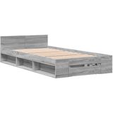 vidaXL Bedframe met lade bewerkt hout grijs sonoma eiken 75x190 cm