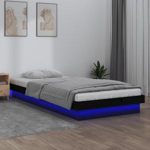 vidaXL-Bedframe-LED-massief-hout-zwart-90x190-cm-3FT-Single