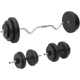 vidaXL Halterset met gewichten curl 60 kg