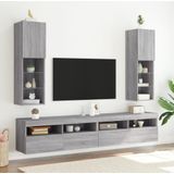 vidaXL Tv-meubel met LED-verlichting 30,5x30x102 cm grijs sonoma eiken