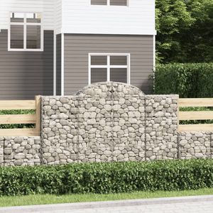 vidaXL Schanskorven 12 st gewelfd 200x30x120/140 cm ijzer