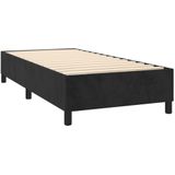 vidaXL Boxspring met matras fluweel zwart 80x200 cm