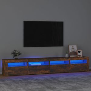 vidaXL Tv-meubel met LED-verlichting 240x35x40 cm gerookt eikenkleurig