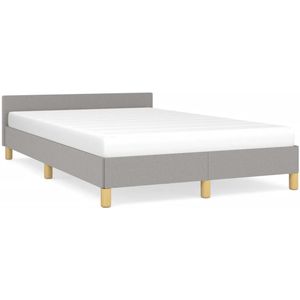 vidaXL Bedframe met hoofdbord lichtgrijs 120x190 cm