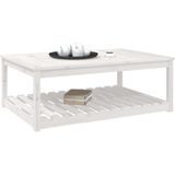 VidaXL Tuintafel 121x82,5x45 cm Massief Grenenhout Wit