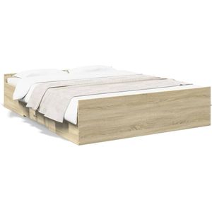 vidaXL Bedframe met lades bewerkt hout sonoma eikenkleurig 140x200 cm