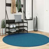 vidaXL Vloerkleed OVIEDO laagpolig Ø 160 cm turquoise