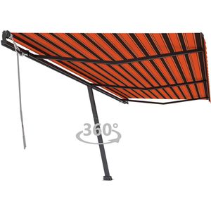 vidaXL Luifel vrijstaand handmatig uittrekbaar 600x350 cm oranje bruin