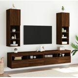 vidaXL Tv-meubel met LED-verlichting 30,5x30x102 cm bruineikenkleurig