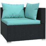 VidaXL 10-delige Loungeset met Kussens - Poly Rattan Zwart