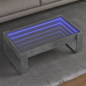 vidaXL Salontafel met Infinity LED 90x53x30 cm betongrijs