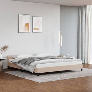 VidaXL Bedframe met Hoofdbord Kunstleer Cappuccino 180x200 cm