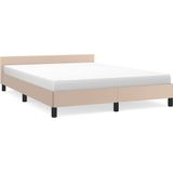 VidaXL Bedframe met Hoofdbord Kunstleer Cappuccino 140x200 cm