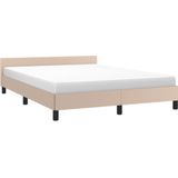 VidaXL Bedframe met Hoofdbord Kunstleer Cappuccino 140x200 cm