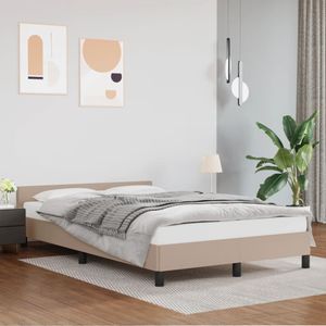 VidaXL Bedframe met Hoofdbord Kunstleer Cappuccino 140x200 cm