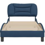 vidaXL Bedframe met hoofdbord stof blauw 80x200 cm