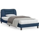 vidaXL Bedframe met hoofdbord stof blauw 80x200 cm