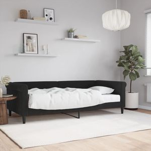 vidaXL Slaapbank met matras 90x200 cm fluweel zwart