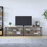 VidaXL TV-meubel 200x30x50 cm - Bewerkt Hout/Metaal - Sonoma Eikenkleurig