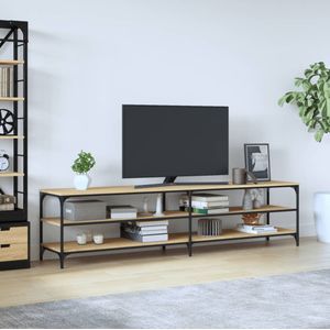 VidaXL TV-meubel 200x30x50 cm - Bewerkt Hout/Metaal - Sonoma Eikenkleurig