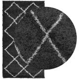 vidaXL-Vloerkleed-shaggy-hoogpolig-modern-60x110-cm-zwart-en-crème