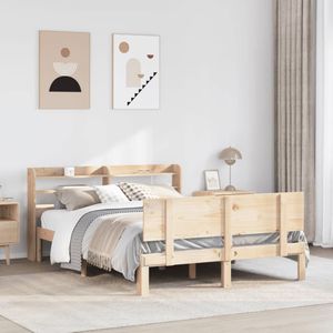 vidaXL Bedframe met hoofdbord massief grenenhout 120x190 cm