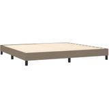 vidaXL Boxspring met matras stof taupe 200x200 cm