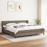 vidaXL Boxspring met matras stof taupe 200x200 cm