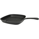 vidaXL Grillpan gietijzer 24x23 cm - Hoogwaardige anti-aanbak grillpan voor gezond koken en BBQ