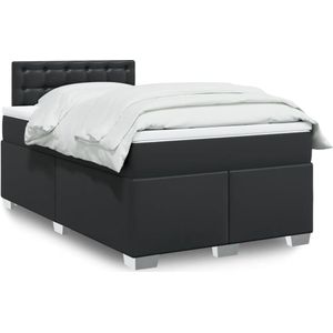vidaXL - Boxspring - met - matras - kunstleer - zwartx200 - cm
