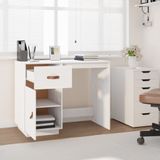 VidaXL Bureau 95x50x75 cm Massief Grenenhout Wit