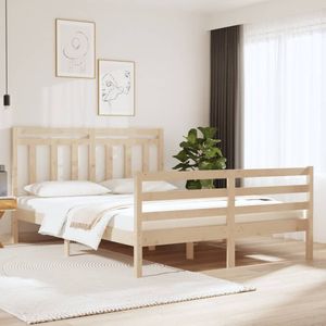 VidaXL Bedframe Massief Hout 150x200 cm - King Size