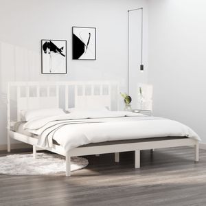 VidaXL Bedframe Massief Hout Wit 180x200 cm 6FT Super King