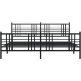 vidaXL Bedframe met hoofd- en voeteneinde metaal zwart 180x200 cm