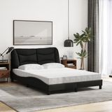 vidaXL Bed met matras stof zwart 120x200 cm