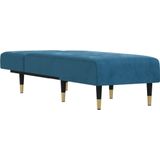 VidaXL Chaise Longue Fluweel Blauw