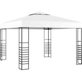 VidaXL Tuinpaviljoen 3x3m Wit - Stijlvolle en ruime buitenruimte