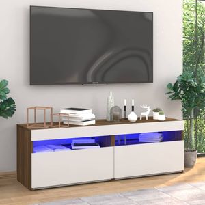 vidaXL Tv-meubels 2 st met LED-verlichting 60x35x40 cm bruineikenkleur