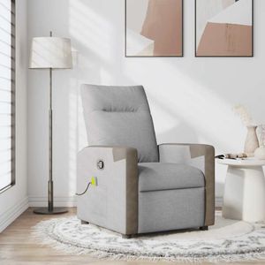 vidaXL Massagestoel verstelbaar stof wolk grijs