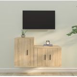VidaXL Tv-meubelset 2-delig Bewerkt Hout Sonoma Eikenkleurig