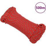 vidaXL Boottouw 4 mm 500 m polypropyleen rood